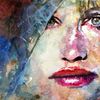 Blickfang - Aquarell, Portrait, Frau, Blick, Mund, Farben, Geheimnisvoll